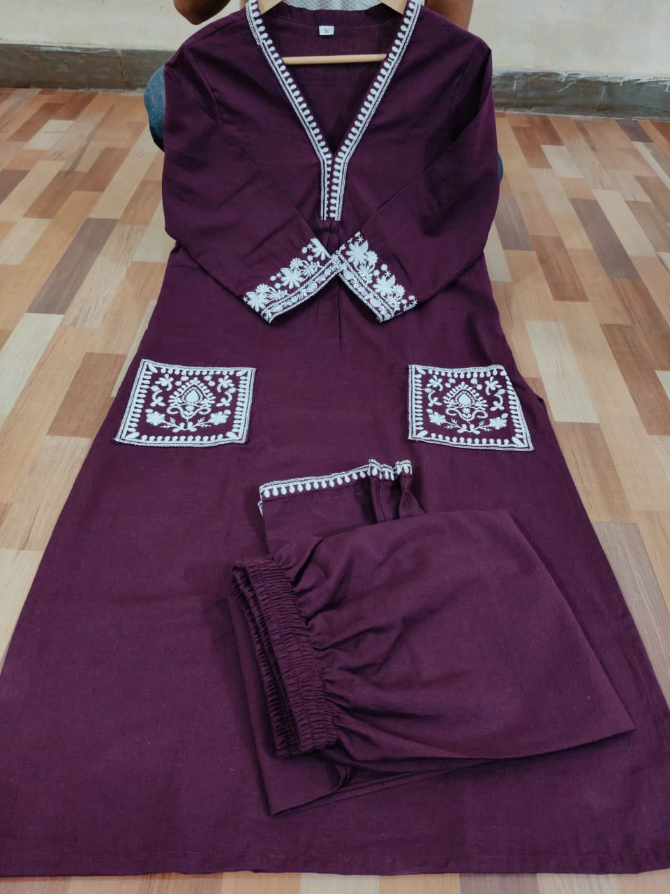 HEAVY EMBROIDERY KURTI PANT SET FOR FESTIVE & OFFICE WEAR KF