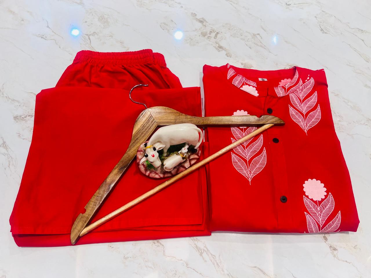 Premium Floral Fine Cotton Kurti Palazzo Set – Summer New Launch KF