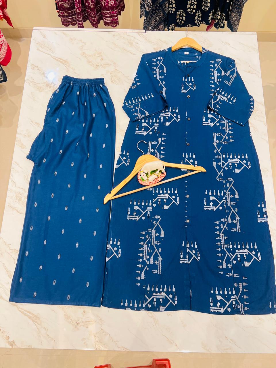 Premium Floral Fine Cotton Kurti Palazzo Co-ord Set – New Launch KF