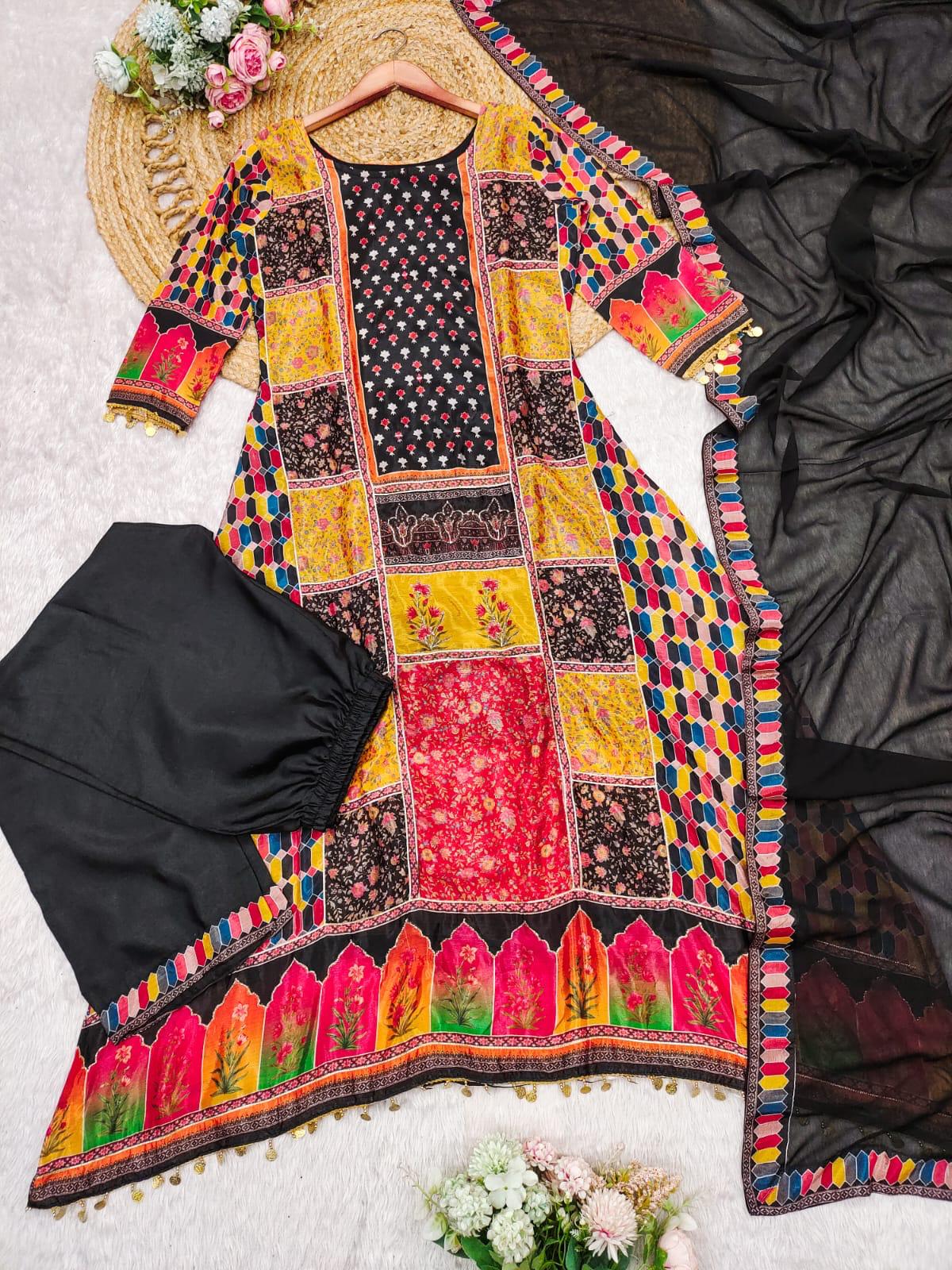 Hand-Embroidered 3-Piece Suit Set – AL ✨