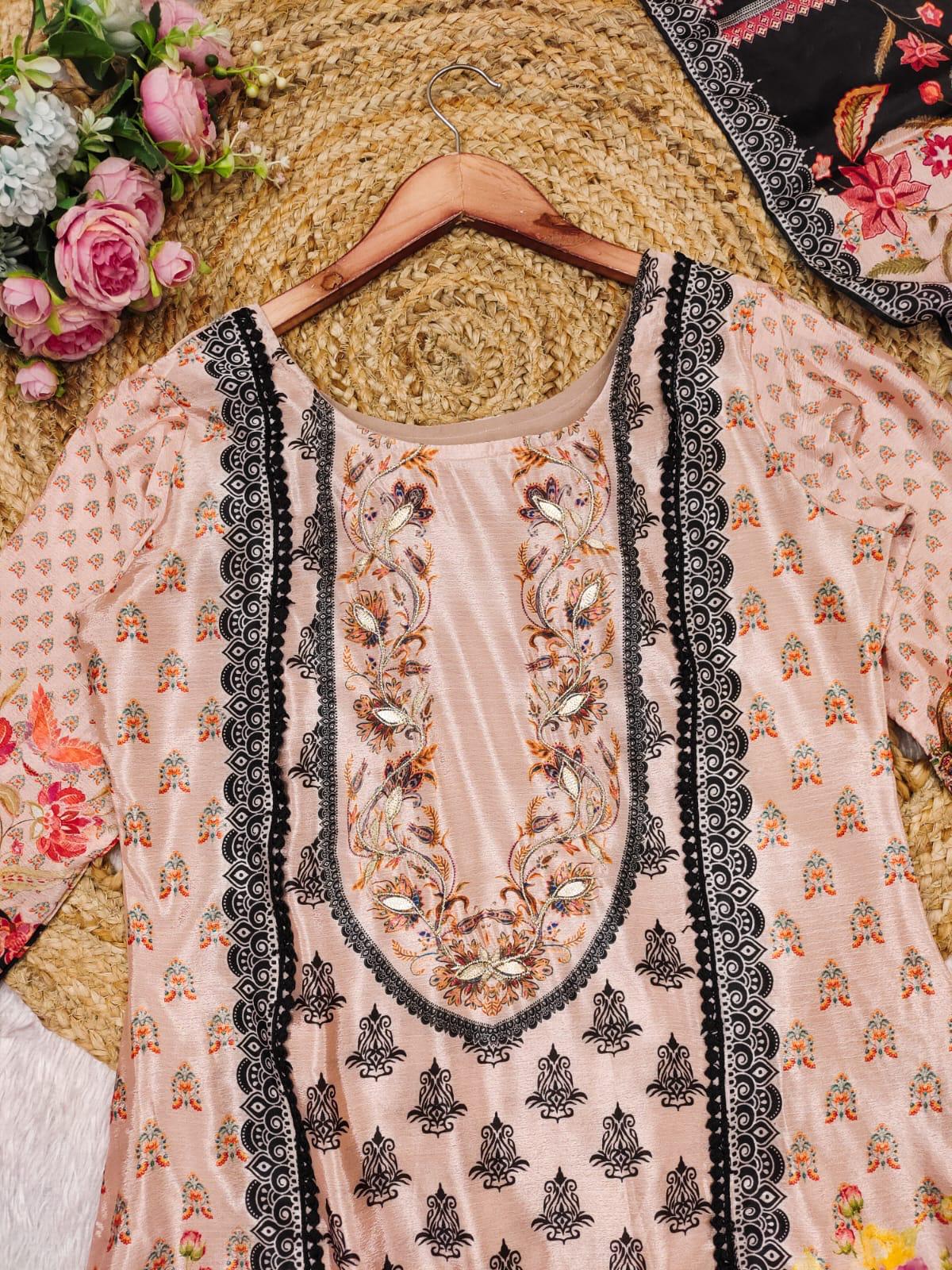 Hand-Embroidered 3-Piece Suit Set – AL ✨