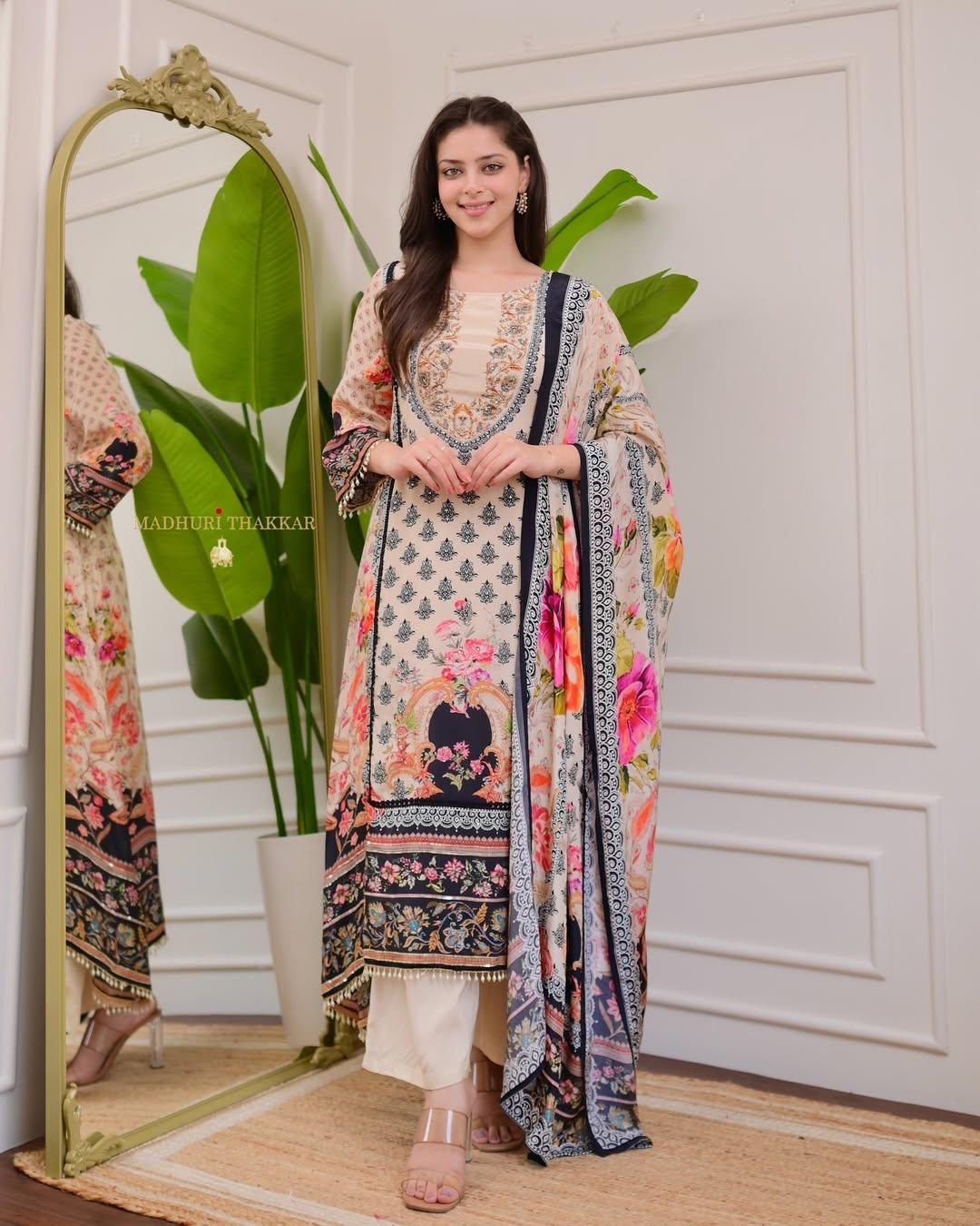 Hand-Embroidered 3-Piece Suit Set – AL ✨