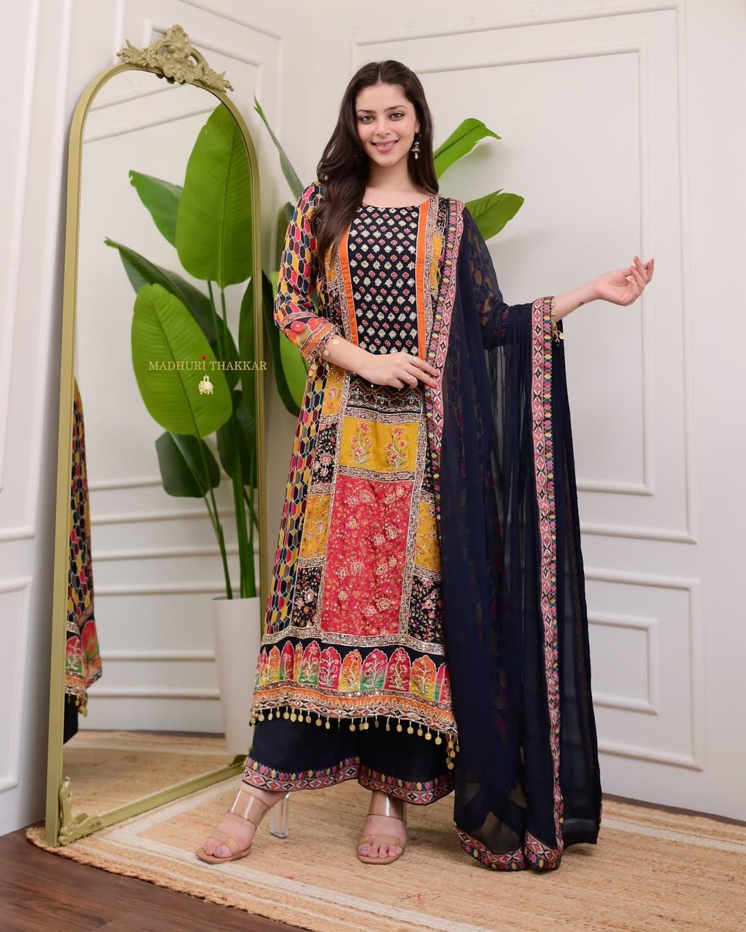 Hand-Embroidered 3-Piece Suit Set – AL ✨