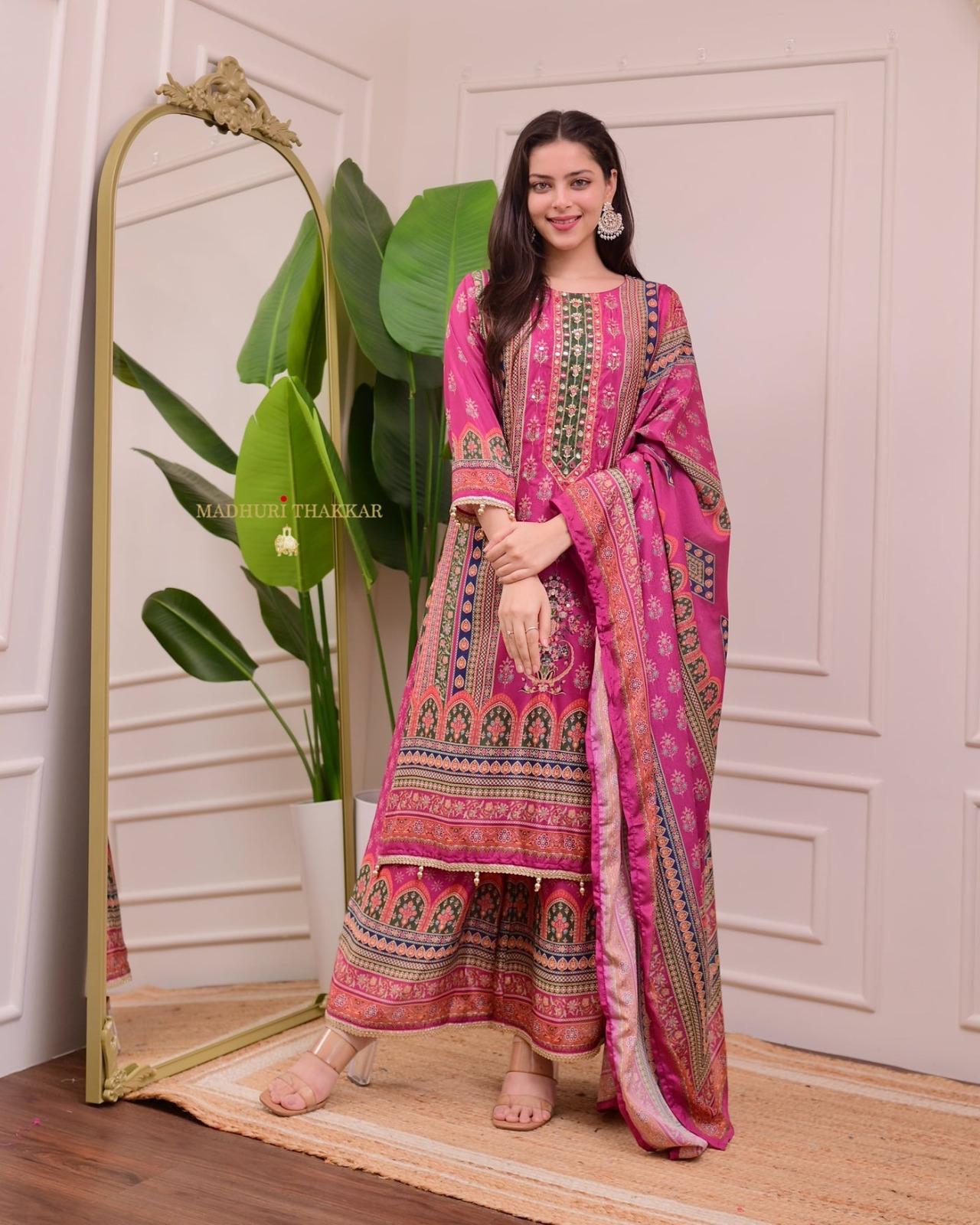 Simmer Sharara Suit with Hand Embroidery – AL