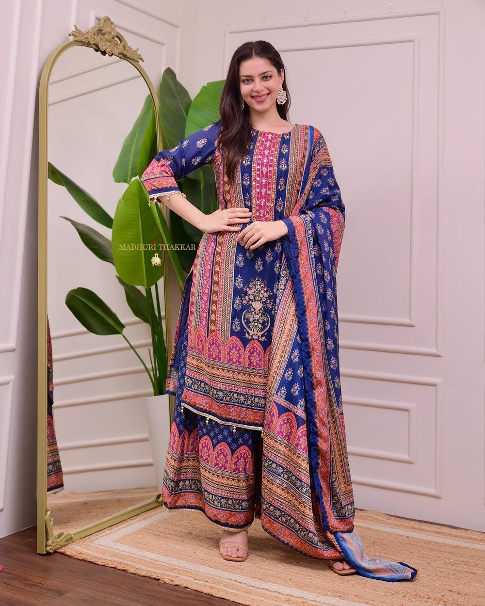 Simmer Sharara Suit with Hand Embroidery – AL