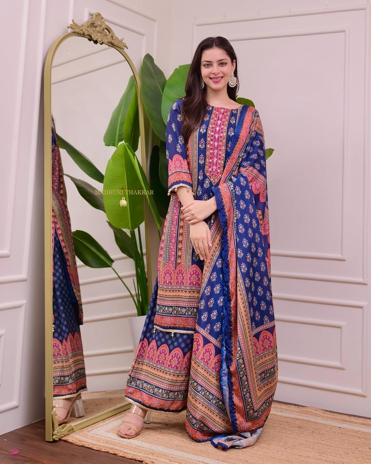 Simmer Sharara Suit with Hand Embroidery – AL