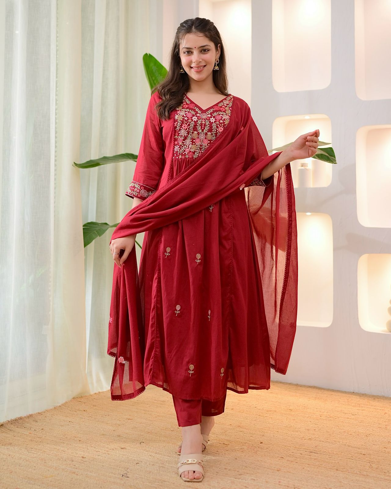 NEW LAUNCH – Premium Heavy Embroidery Cotton Suit Set|KF