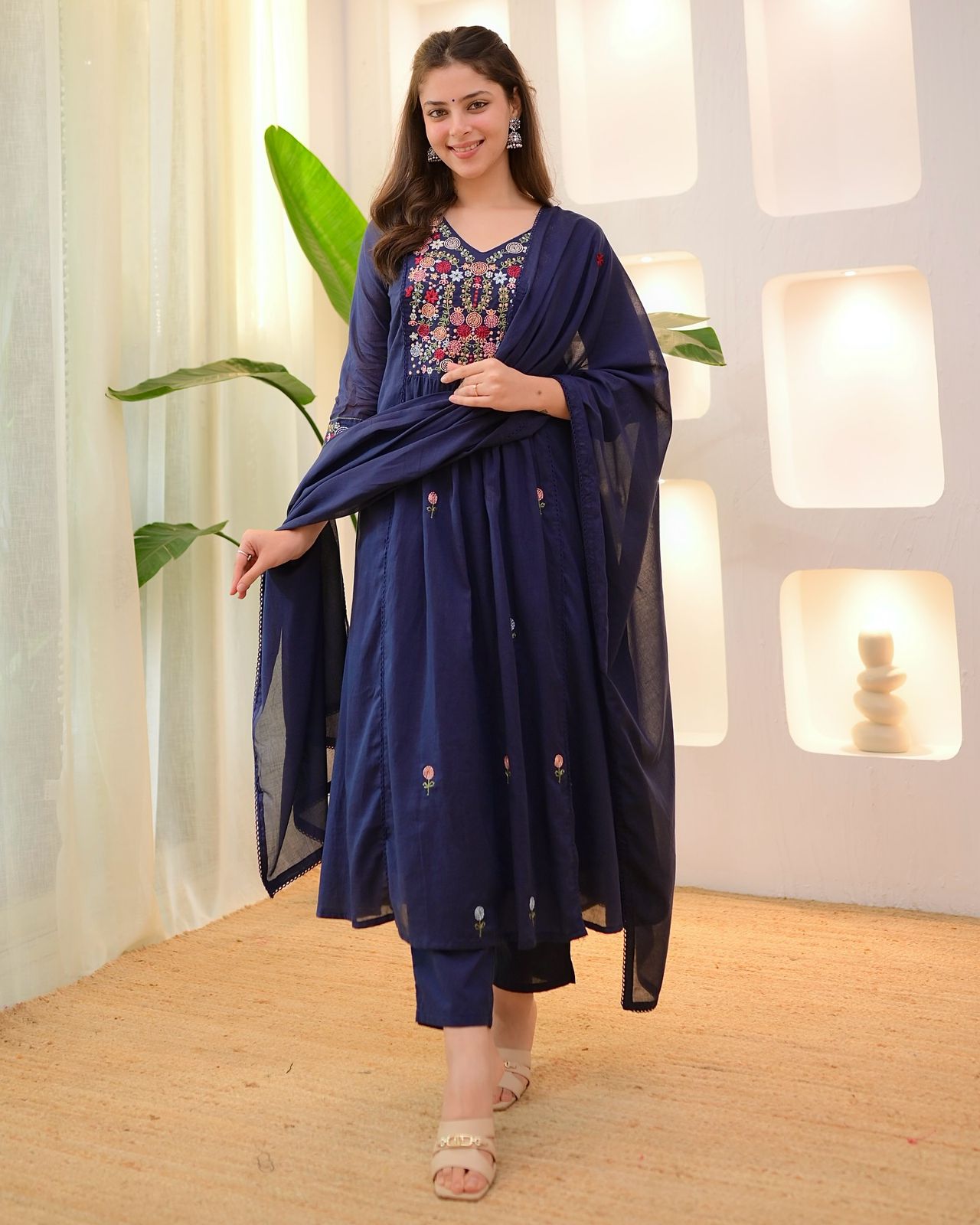 NEW LAUNCH – Premium Heavy Embroidery Cotton Suit Set|KF