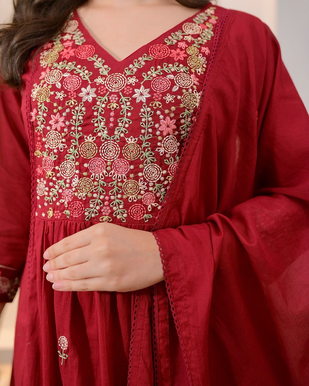 NEW LAUNCH – Premium Heavy Embroidery Cotton Suit Set|KF