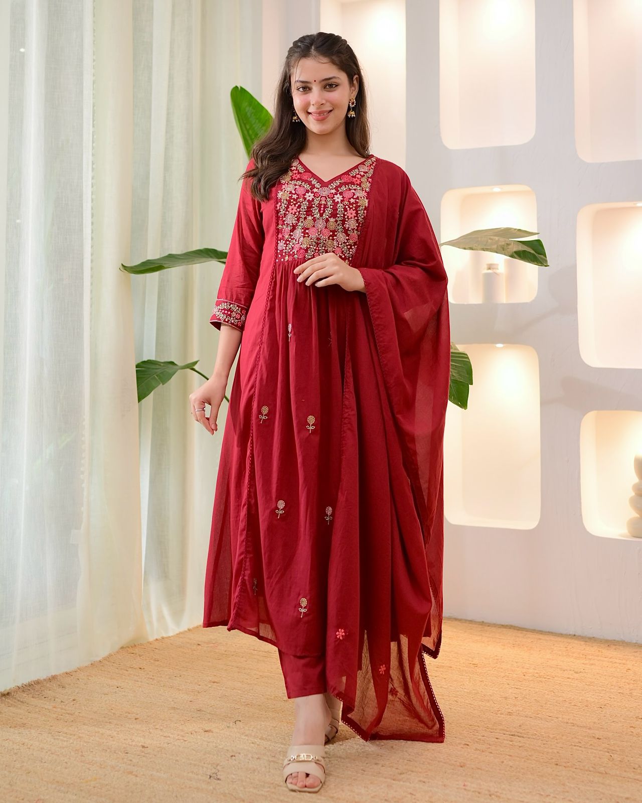 NEW LAUNCH – Premium Heavy Embroidery Cotton Suit Set|KF