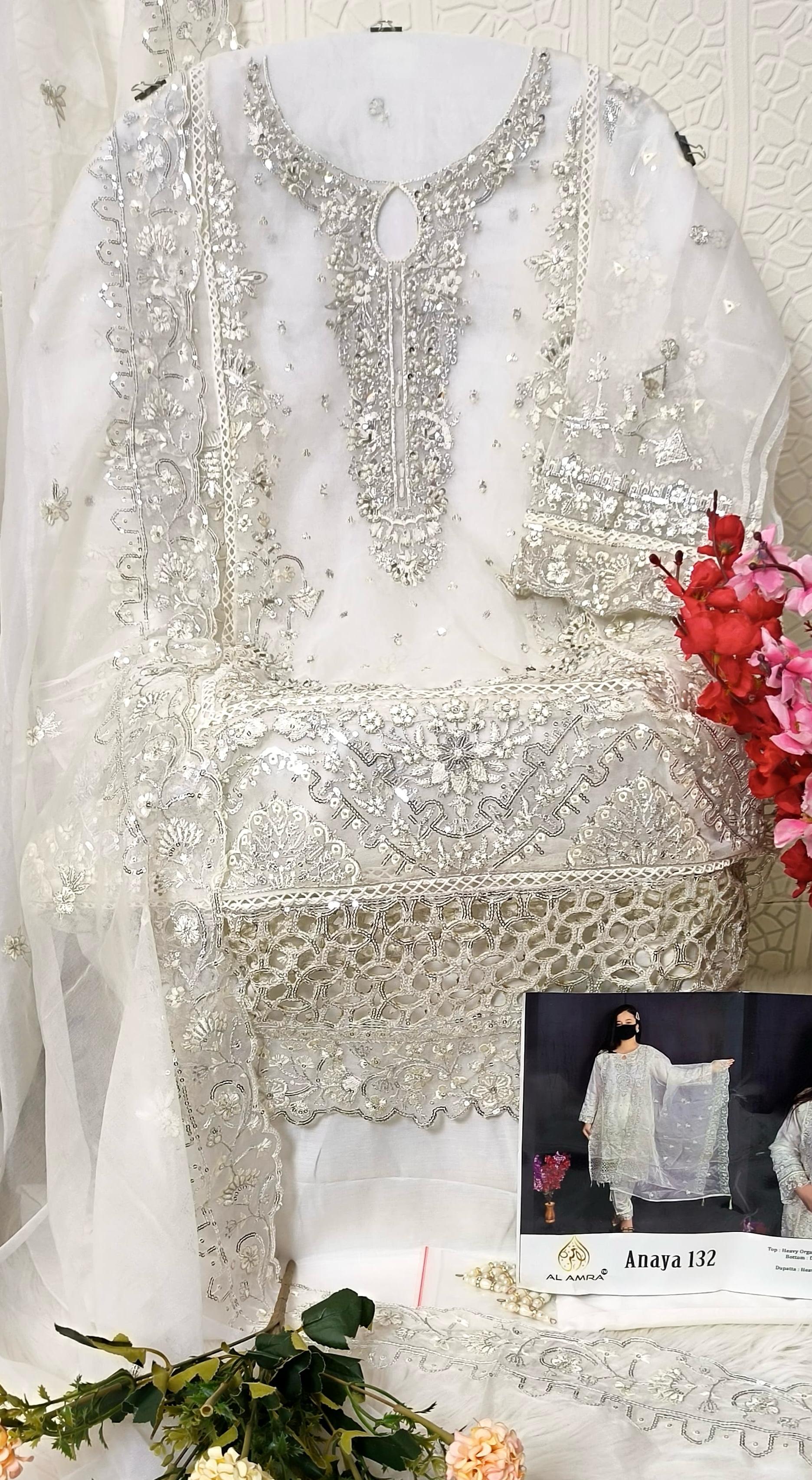 Luxury Semi-Stitched Ensemble in Premium Organza