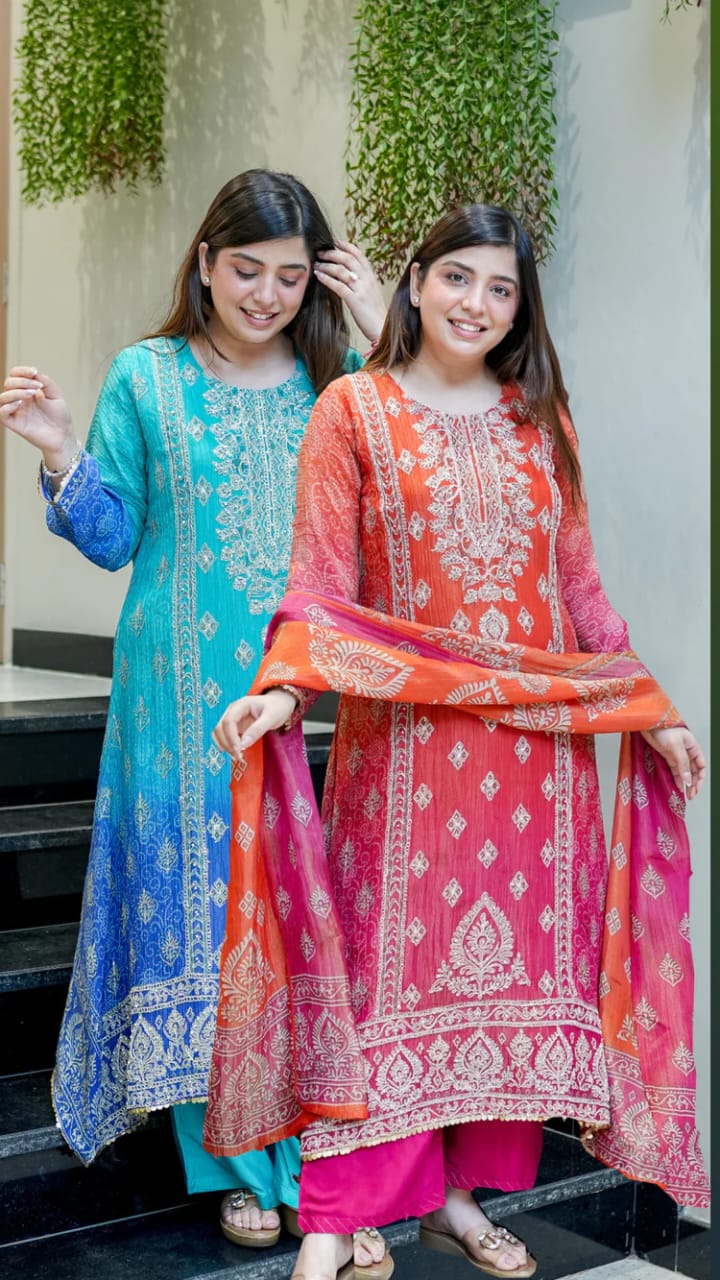 NEW ARRIVALS – Chandani Festival Special Chinon Suit Set|KF