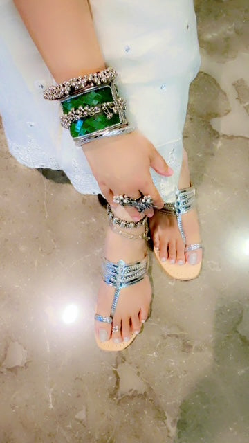 Nude Base Kolhapuri – Shimmer Elegance in Every Step