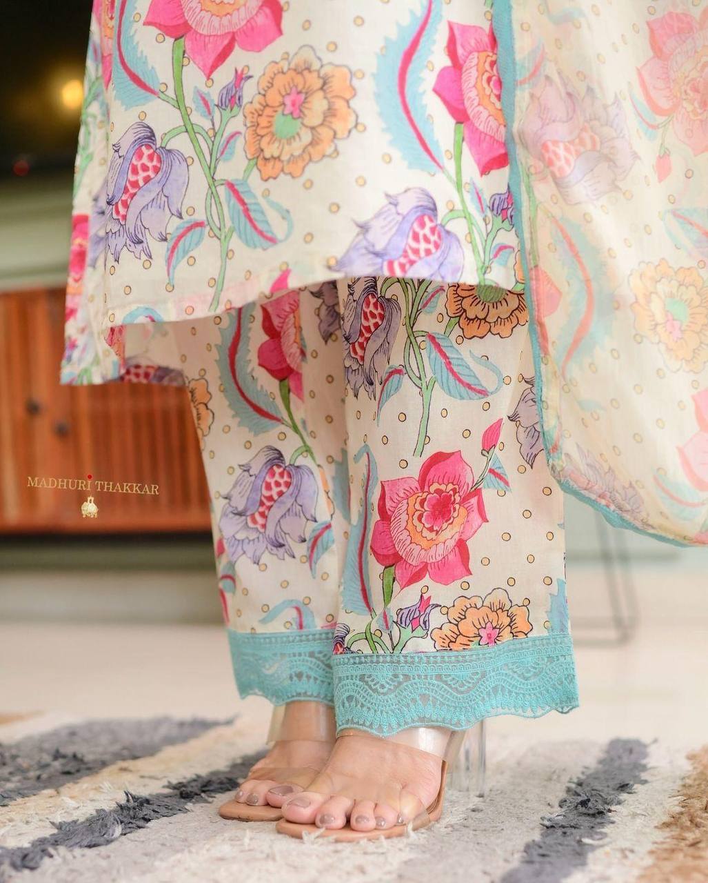 Elegant A-Line Kurta with Matching Pants & Dupatta | AL ✨