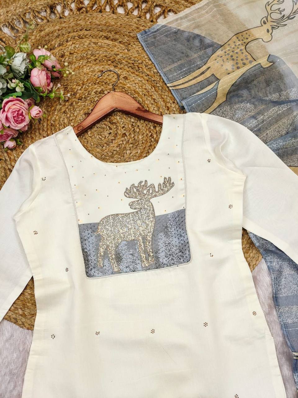 Heavy Premium Roman Silk Suit Set AL ✨