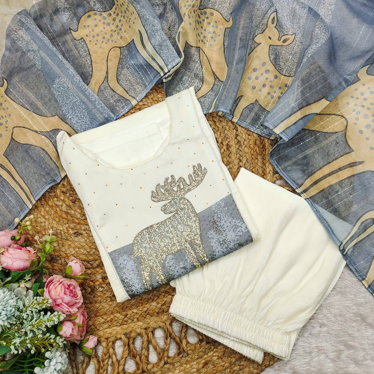 Heavy Premium Roman Silk Suit Set AL ✨