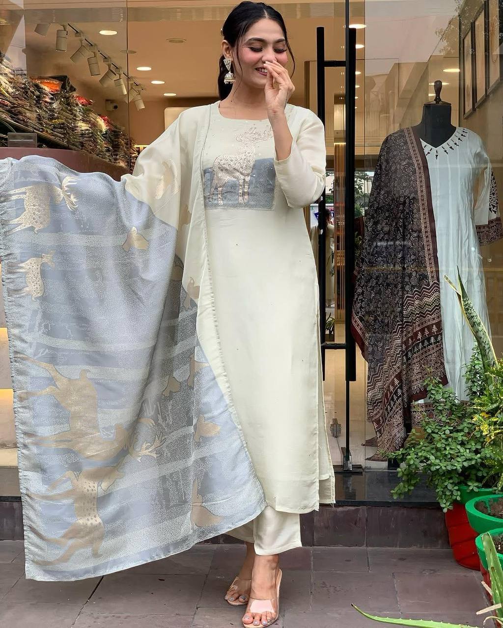 Heavy Premium Roman Silk Suit Set AL ✨