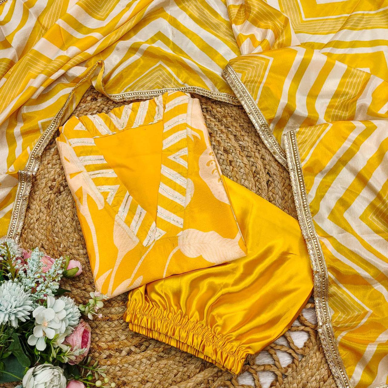 Kurta Set with Chinnon Dupatta – AL ✨