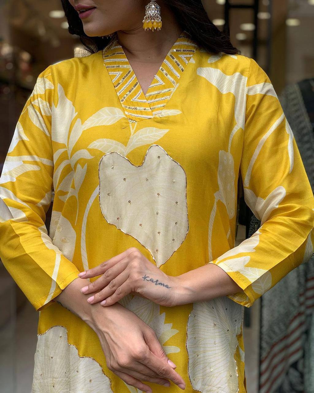 Kurta Set with Chinnon Dupatta – AL ✨