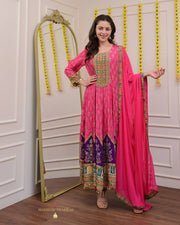 Chinon Embroidered Kurta Set with Dupatta – AL