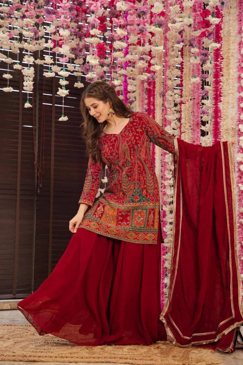 Paisley Print Kurti Set with Dupatta – AL 🌸
