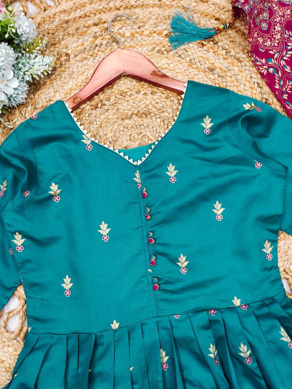 Roman Silk Suit with Chinon Foil Work Dupatta – AL
