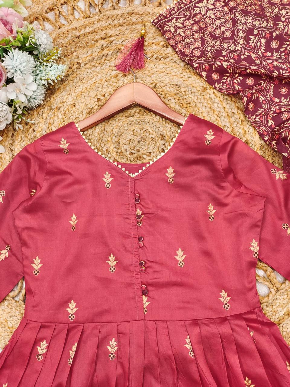 Roman Silk Suit with Chinon Foil Work Dupatta – AL