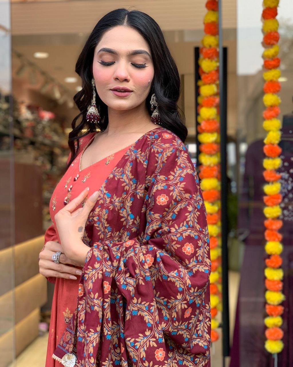 Roman Silk Suit with Chinon Foil Work Dupatta – AL