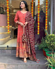 Roman Silk Suit with Chinon Foil Work Dupatta – AL