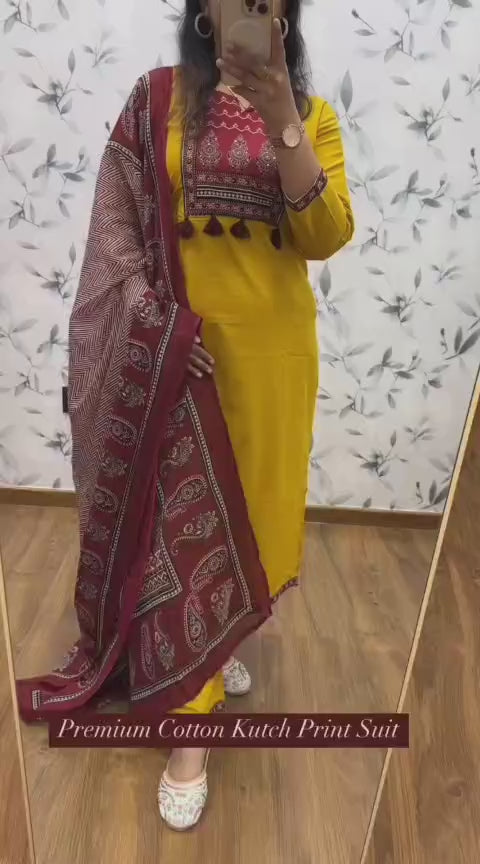 Load video: SUIT WITH EMBROIDERY &amp; DUPATTA KF