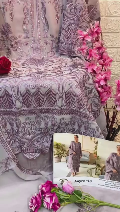 Load video: 🌸Suit by Laaibah Designer-Semi Stitched