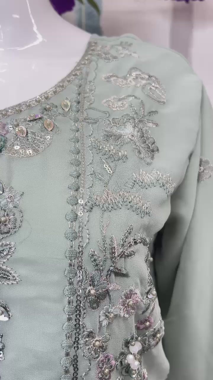 Load video: Readymade Designer Suit | Handworked Elegance