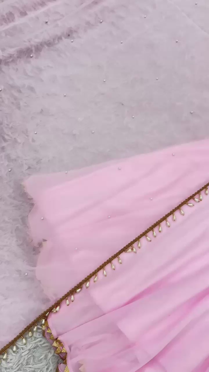 Load video: 🌟 Elegant Faux Georgette Embroidered Gown &amp; Dupatta Set |Ready to Wear 🌟