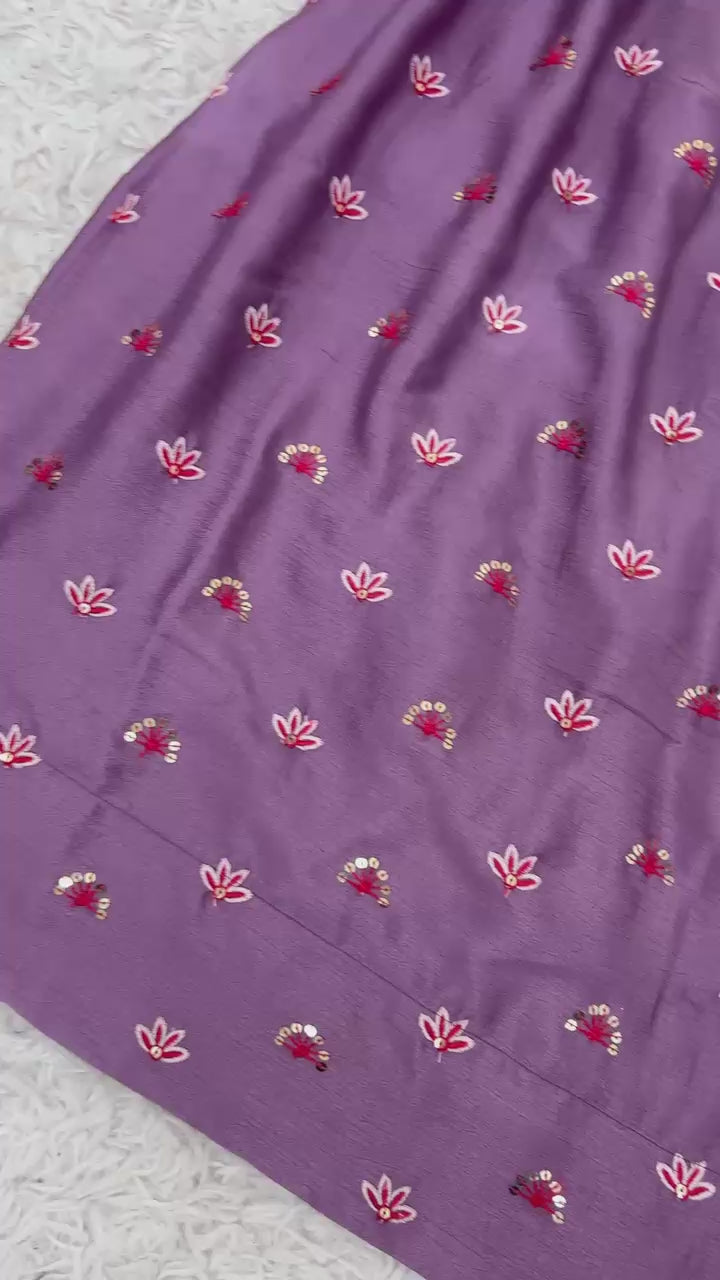 Load video: Royal Radiance Embroidered Chinnon Party Set with Dupatta