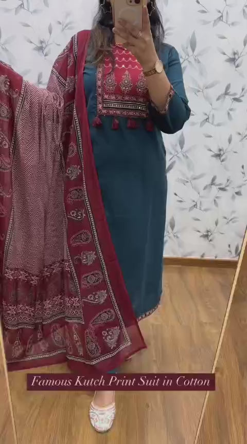 Load video: SUIT WITH EMBROIDERY &amp; DUPATTA KF