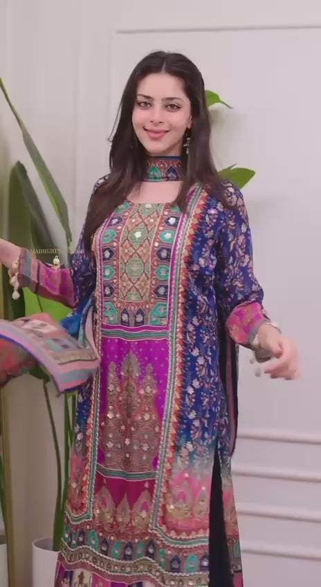 Load video: Kurti Set with Ston Work – Celebrate Tradition in Style! AL✨